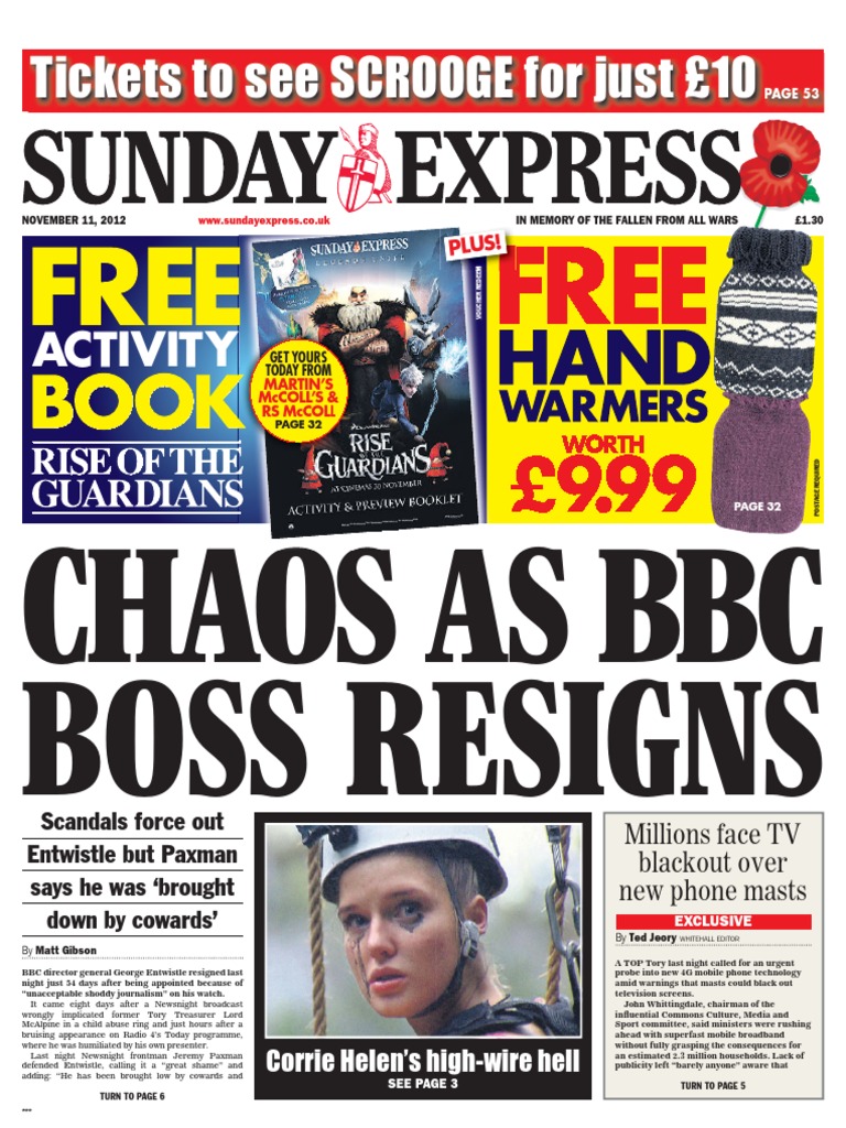 Daily Express (Sunday Express) - Sunday, November 11th 2012 | PDF | Bbc |  Entertainment (General)