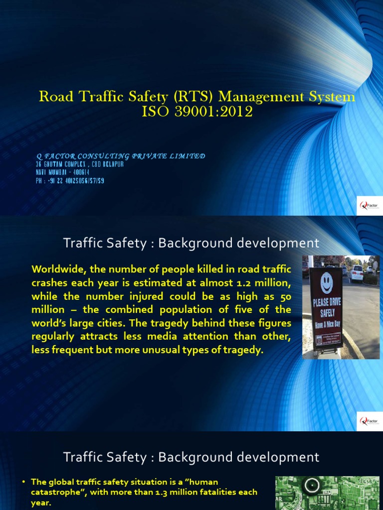 ISO 39001 Road Traffic Safety Overview | PDF | Traffic Collision | Road ...