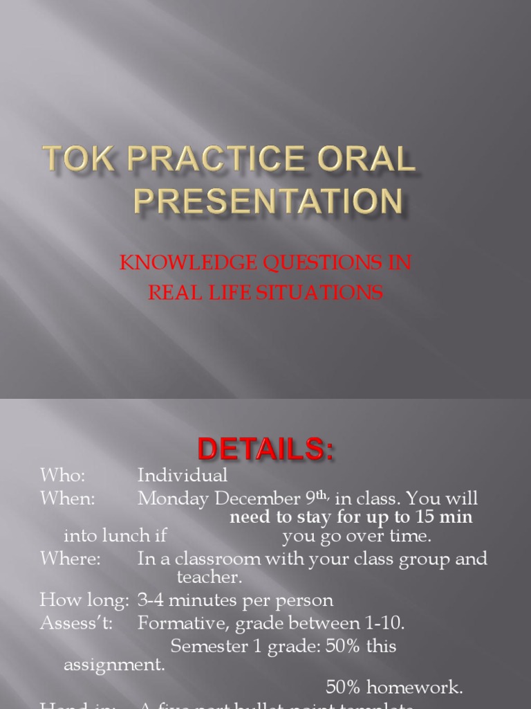 TOK Oral Presentation DP | PDF | Avian Influenza | Knowledge
