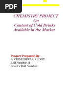 Chemistry Investigatory Project On Analysis of Colddrinks