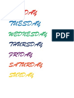 Days of the Week