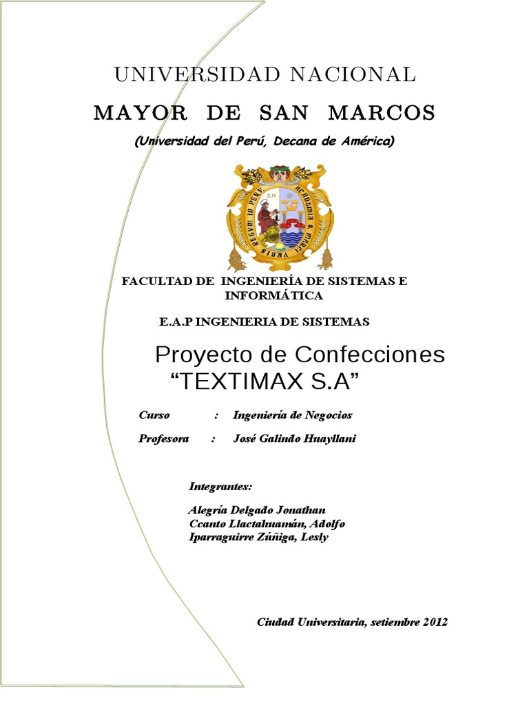 Perfil de la Empresa Textimax S.A. | PDF | Calidad (comercial ...