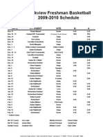 2009-2010 Freshman Basketball Schedule