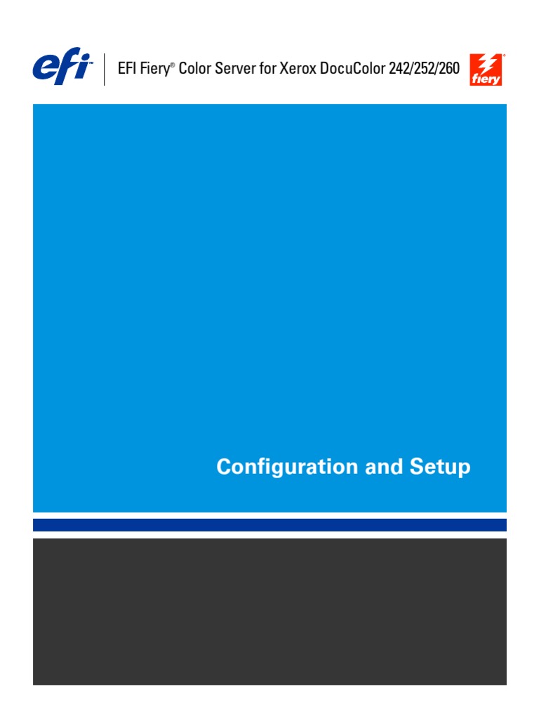 Configuration and Setup EFI Fiery® Color Server For Xerox DocuColor