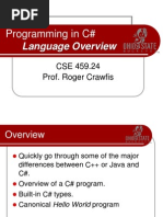 CSE459 CSharp 02 LanguageOverview