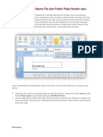 Cara Menyisipkan Nama File Dan Folder Pada Header Atau Footer Ms Excel