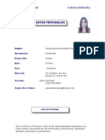 Curriculum Vitae Yohana Bendaña