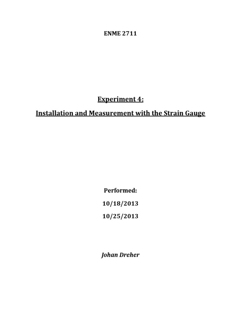 Strain Gauge Installation & Measurement | PDF | Deformation (Mechanics ...
