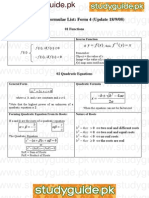 Maths formulae and statistics concepts for Form 4