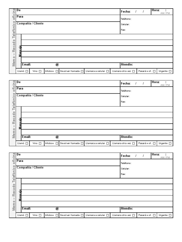Memo Telefonico | Telecomunicaciones | Telecommunications
