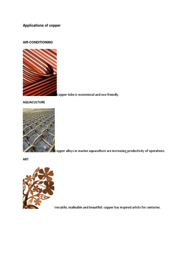 Applications of Copper PDF