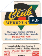 Club Merrylands Drinks Coaster
