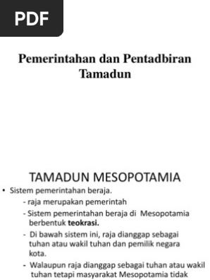 Pemerintahan Dan Pentadbiran Tamadun Pdf