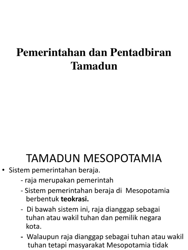 Pemerintahan Dan Pentadbiran Tamadun Pdf