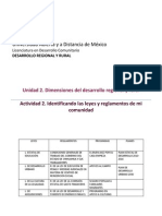 Universidad Abierta y A Distancia de México: Unidad 2. Dimensiones Del Desarrollo Regional y Rural