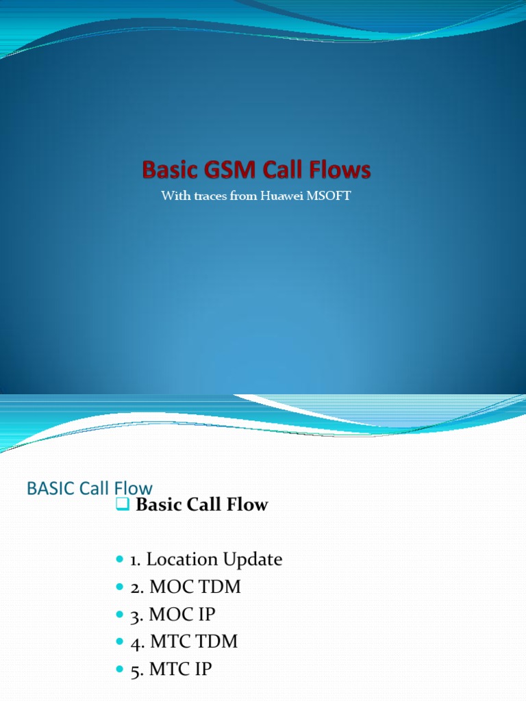 Basic GSM Call Flow Digital Technology Electronics