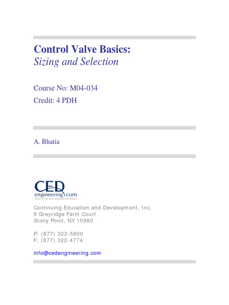 Control Valve Sizing and Selection Guide | PDF | Valve | Actuator