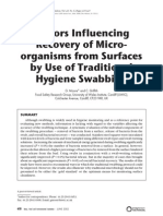 Factors Influencing The Recovery of Microorganisms Using Swabs