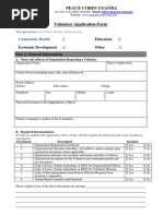 Peace Corps Request For Volunteer Application Form