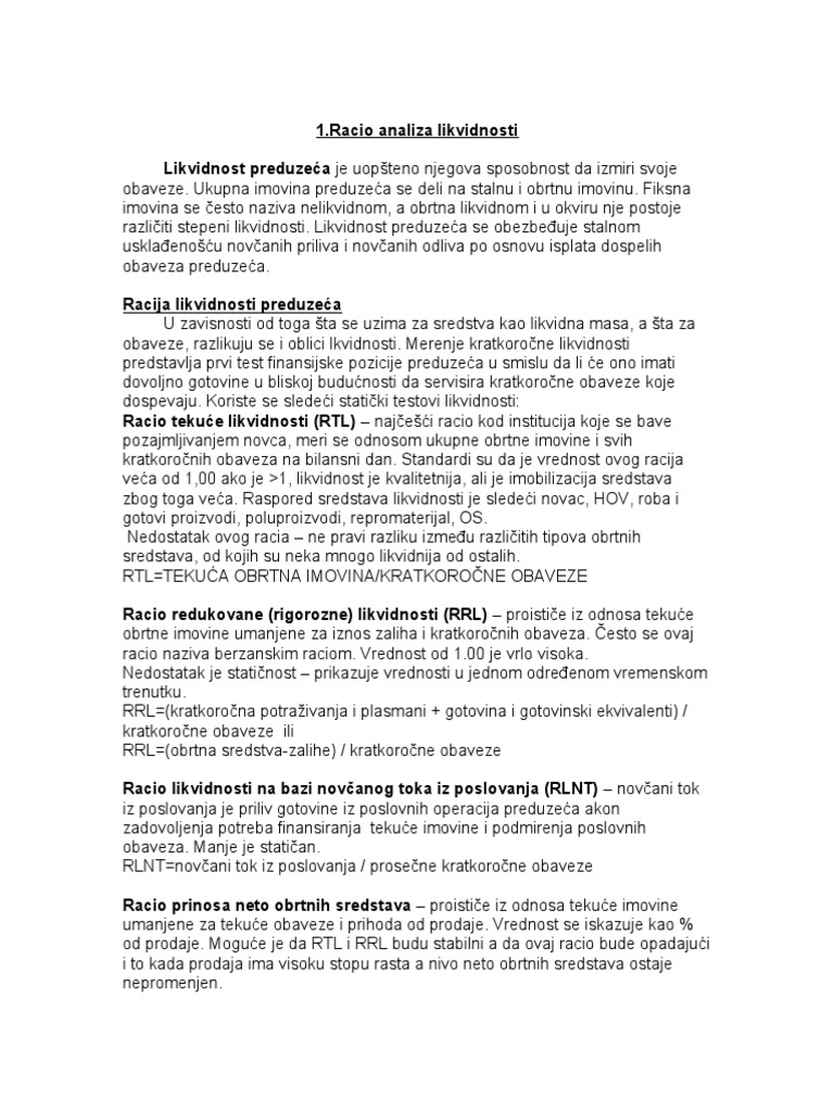 Racio Analiza | PDF