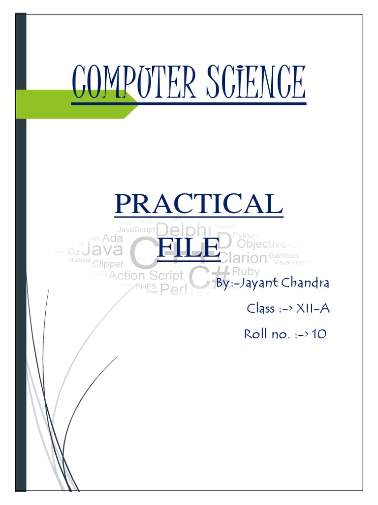 Comp Science Practical File 12th class | Theoretical Computer Science ...