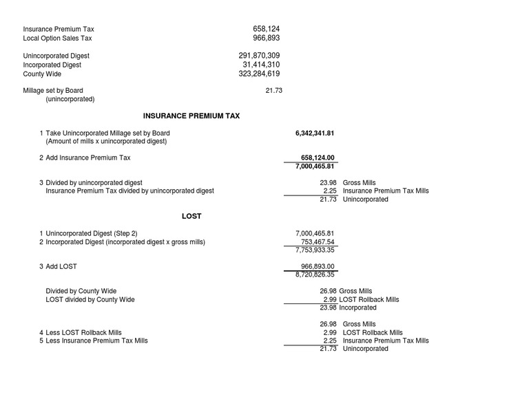 2010 Millage Rate PDF Property Tax Public Finance