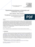 Organizational performance in hierarchies and communities of practice