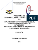 Proyecto Academico Postgrado CIS FIT 2013