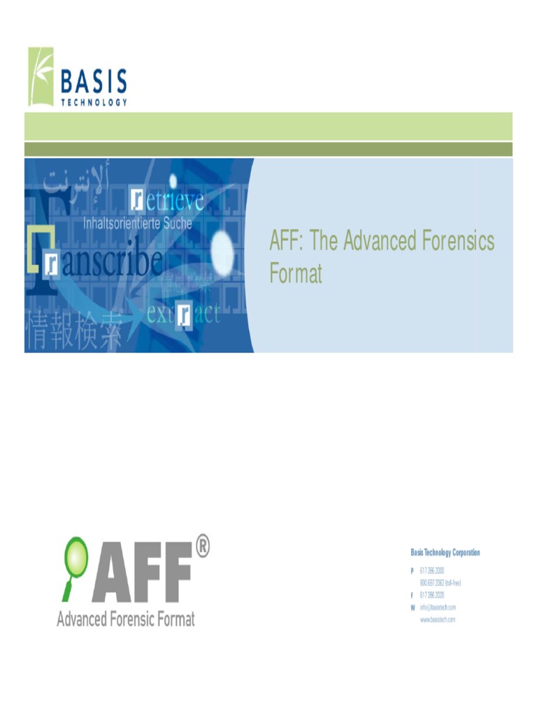 AFF - Advanced Forensic Format | File Format | Metadata