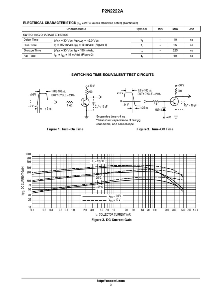 Switching Time Equivalent Test Circuits: Electrical Characteristics | PDF
