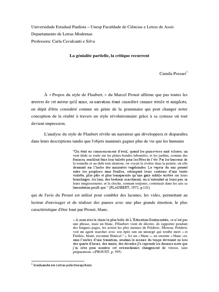 Proust | PDF | Marcel Proust | Gustave Flaubert