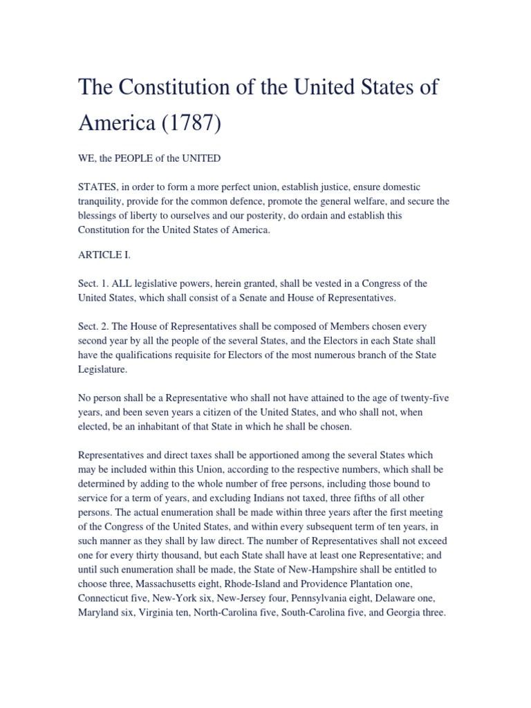 U.S. Constitution Overview and Articles | PDF | U.S. State | United ...