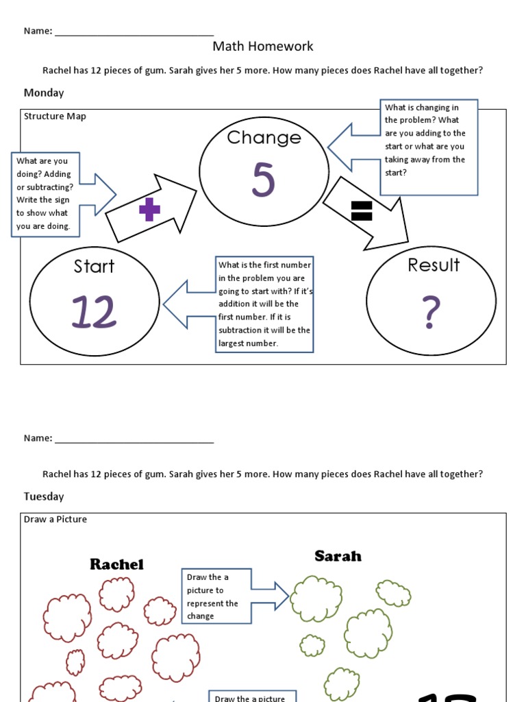 Math Homework: Addition Problem Guide | PDF