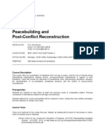Peacebuilding and Post-Conflict Reconstruction