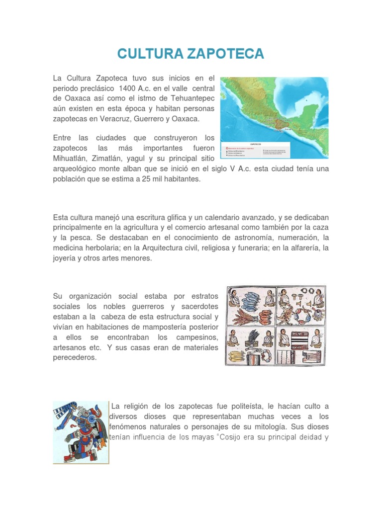 Cultura Zapoteca Cultura (General) Arqueología