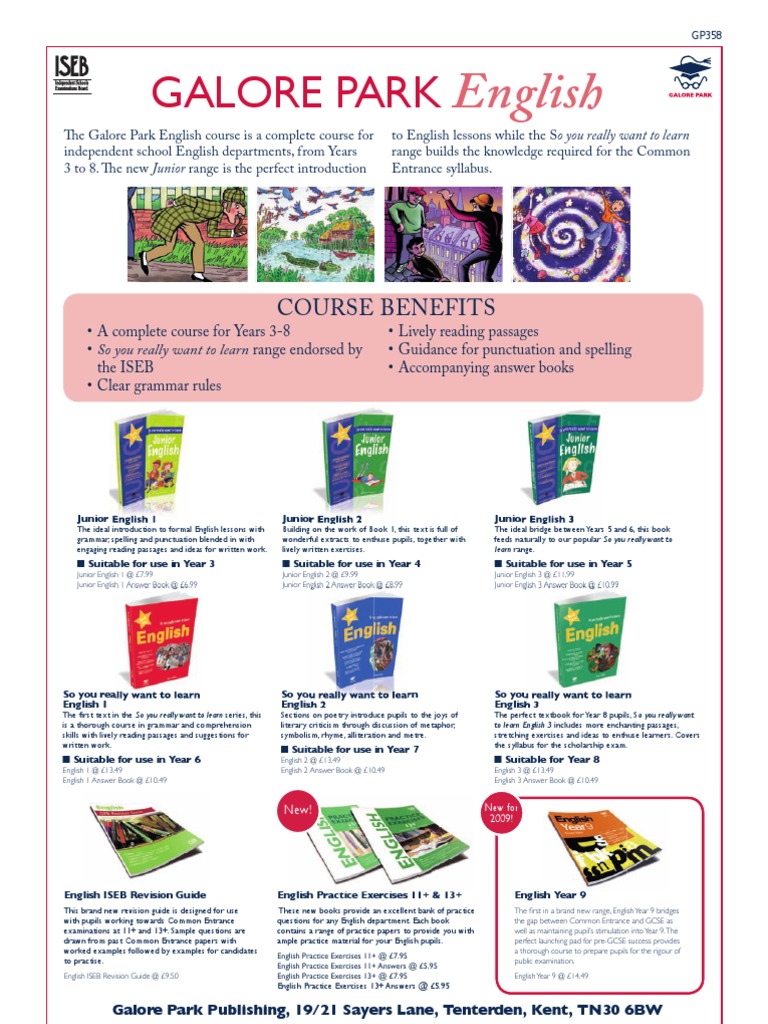 E Galore Park English Course Is A Complete Course For PDF Teaching