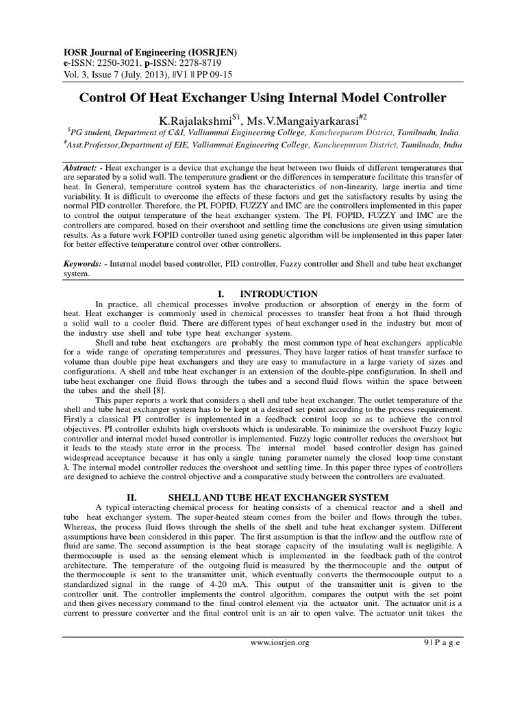 Heat Exchanger Example | PDF | Control Theory | Systems Science