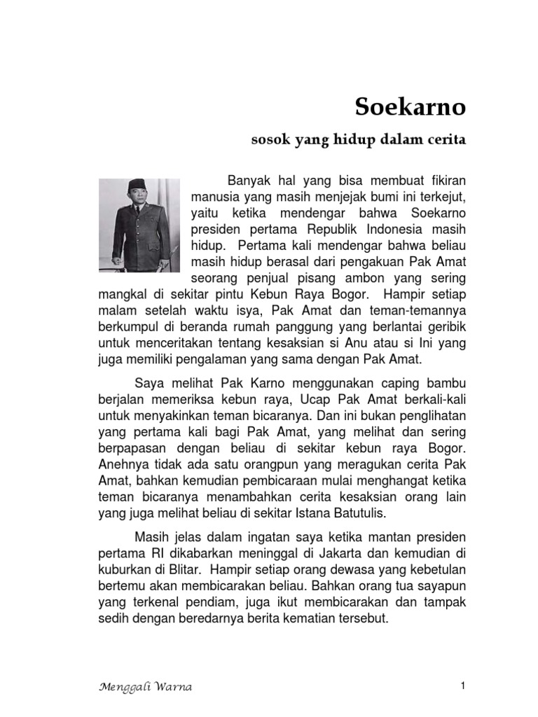 Soekarno Sosok yang Hidup dalam Ceritera