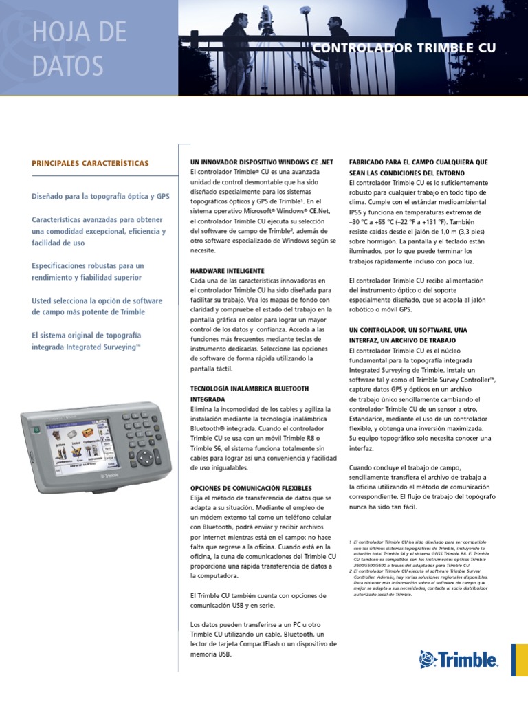 Controlador Trimble Cu | PDF | Bluetooth | USB