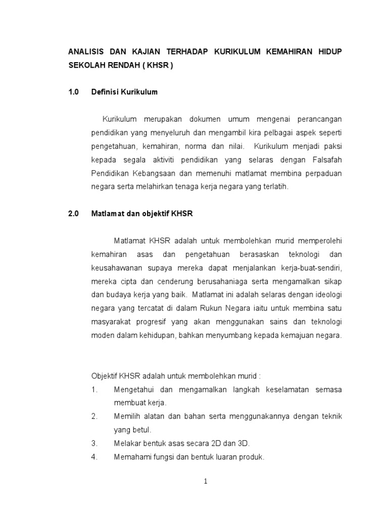Tugasan 1 Kurikulum Pdf