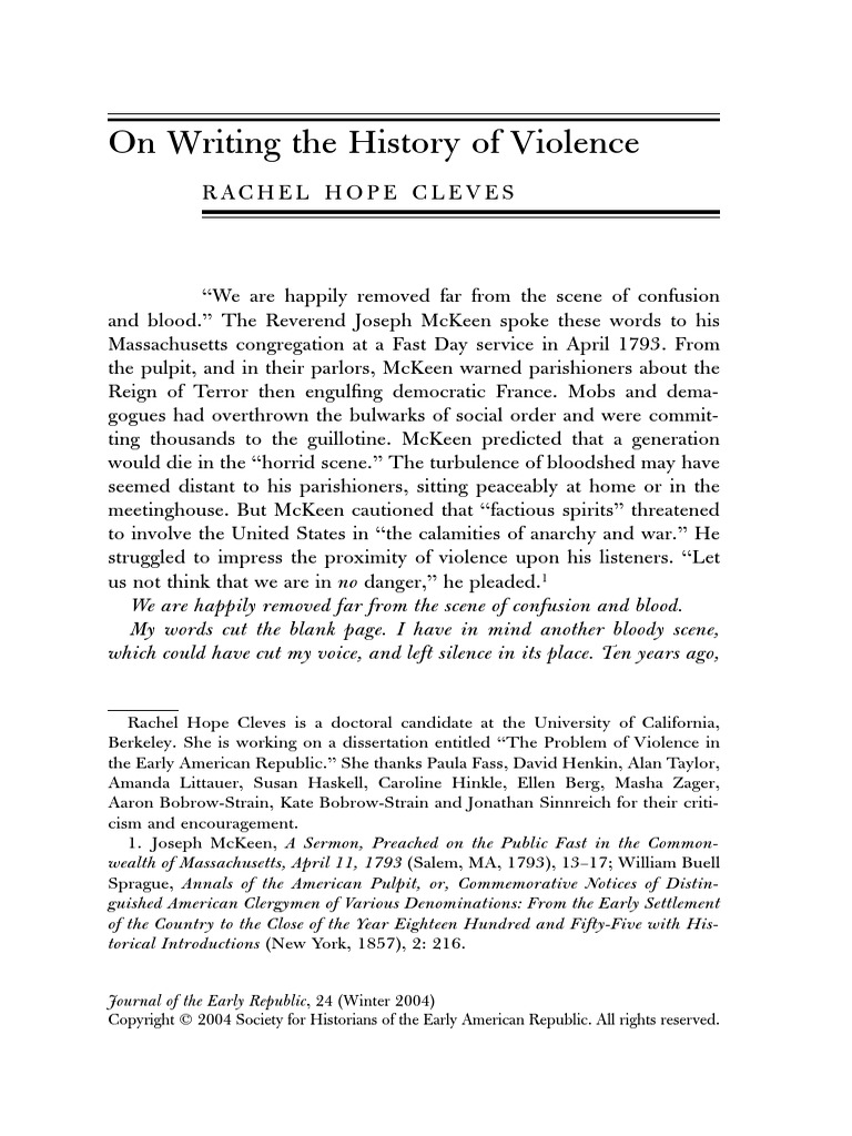 On Writing The History of Violence PDF American Revolution Conservatism In The United States
