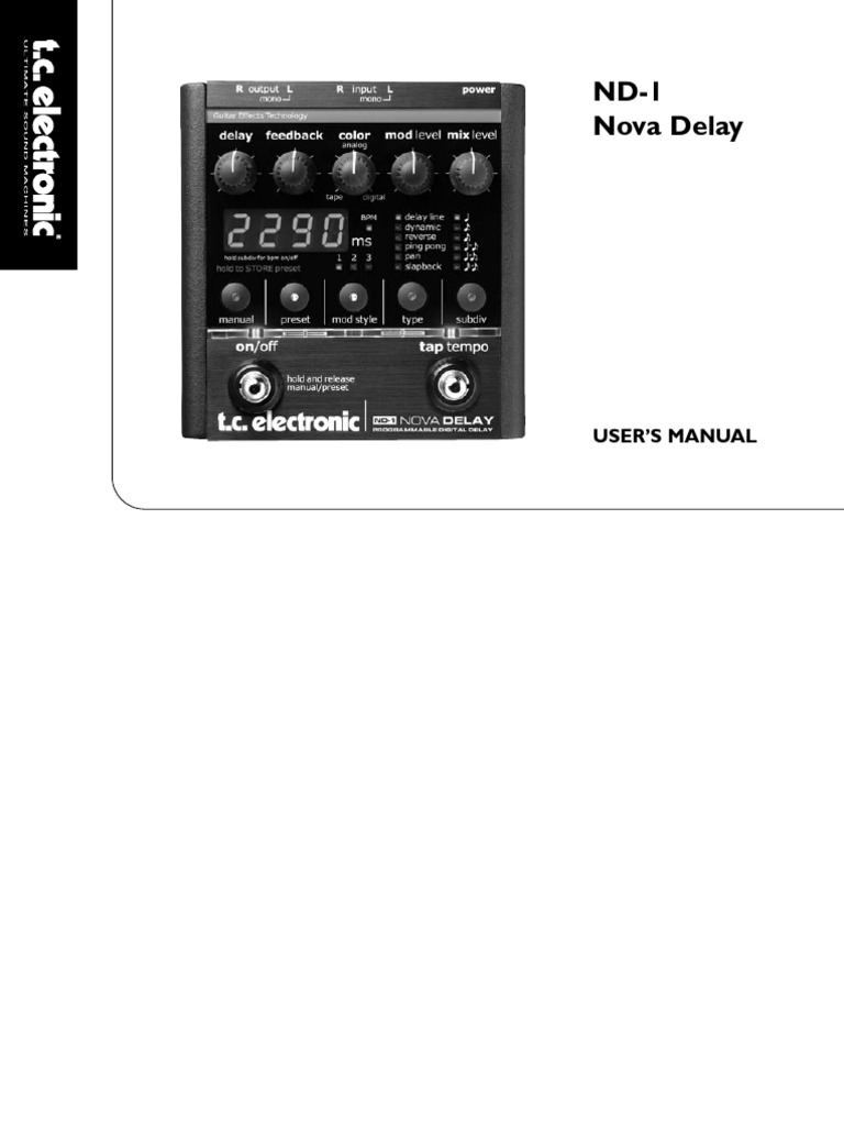 Nova Delay Manual | Amplifier | Sound Technology