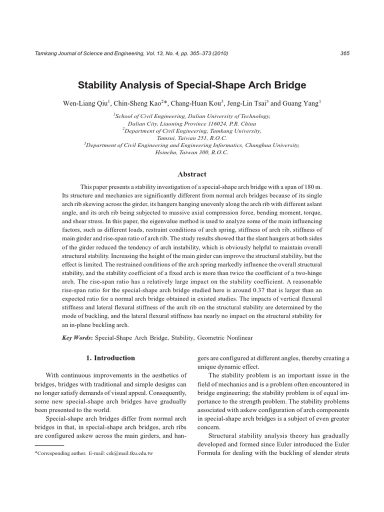 Stability of Arch Bridges | PDF | Buckling | Bending
