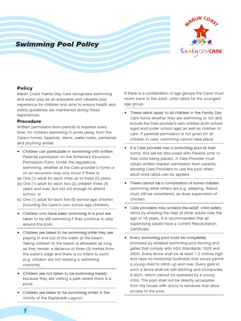 Swimming Pool Policy Swimming Pool Sports