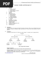 03 Constant Variable Datatype in C