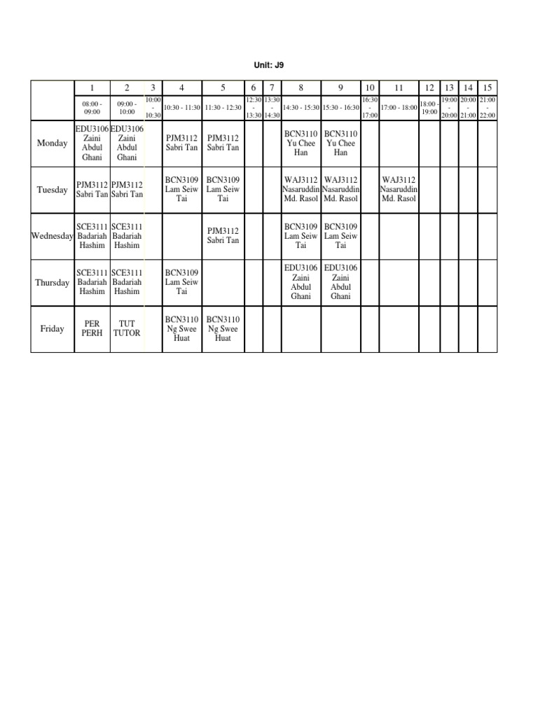 Timetable | PDF | Art