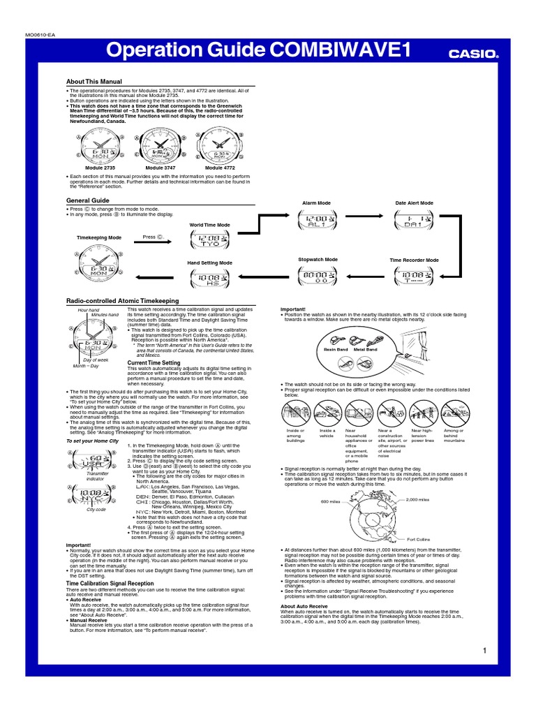 casio wave ceptor illuminator manual