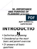Nature, Importance and Purpose of Planning Process