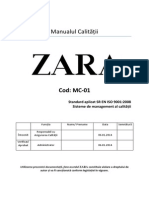 Manualul calității Zara