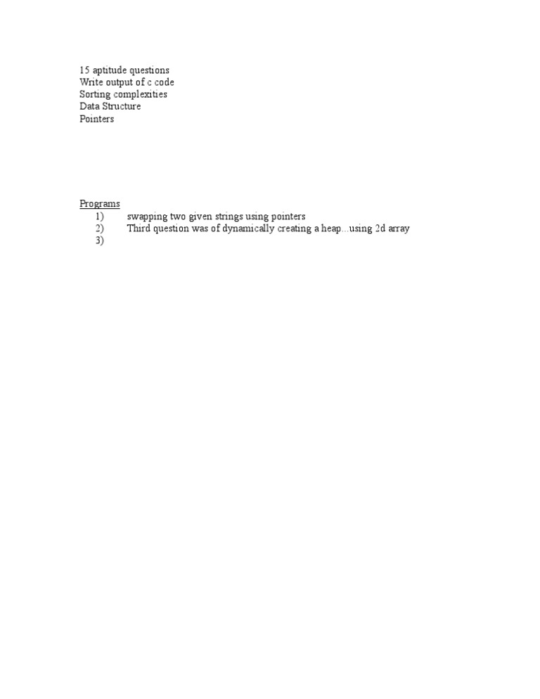 Aptitude Questions on C Programming | PDF
